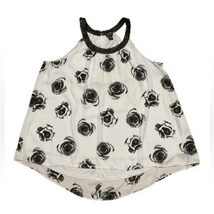 Torrid Halter Tank Top Women’s 4X White Floral Blouse Sleeveless Shirt Casual